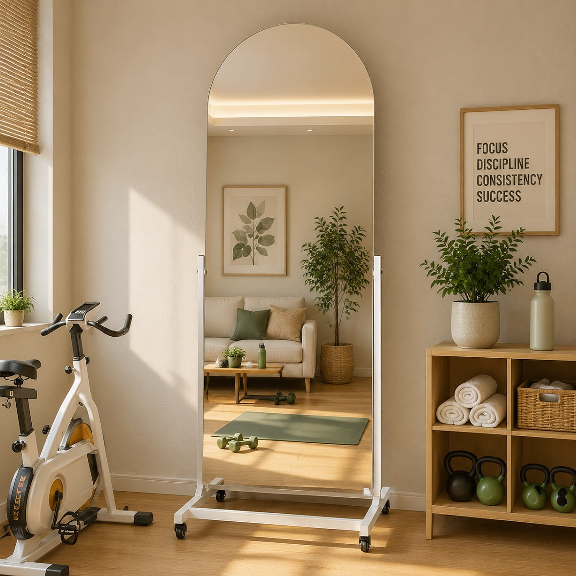 Hasipu Arched Full Length Mirror on Wheels KM-MOVE-A