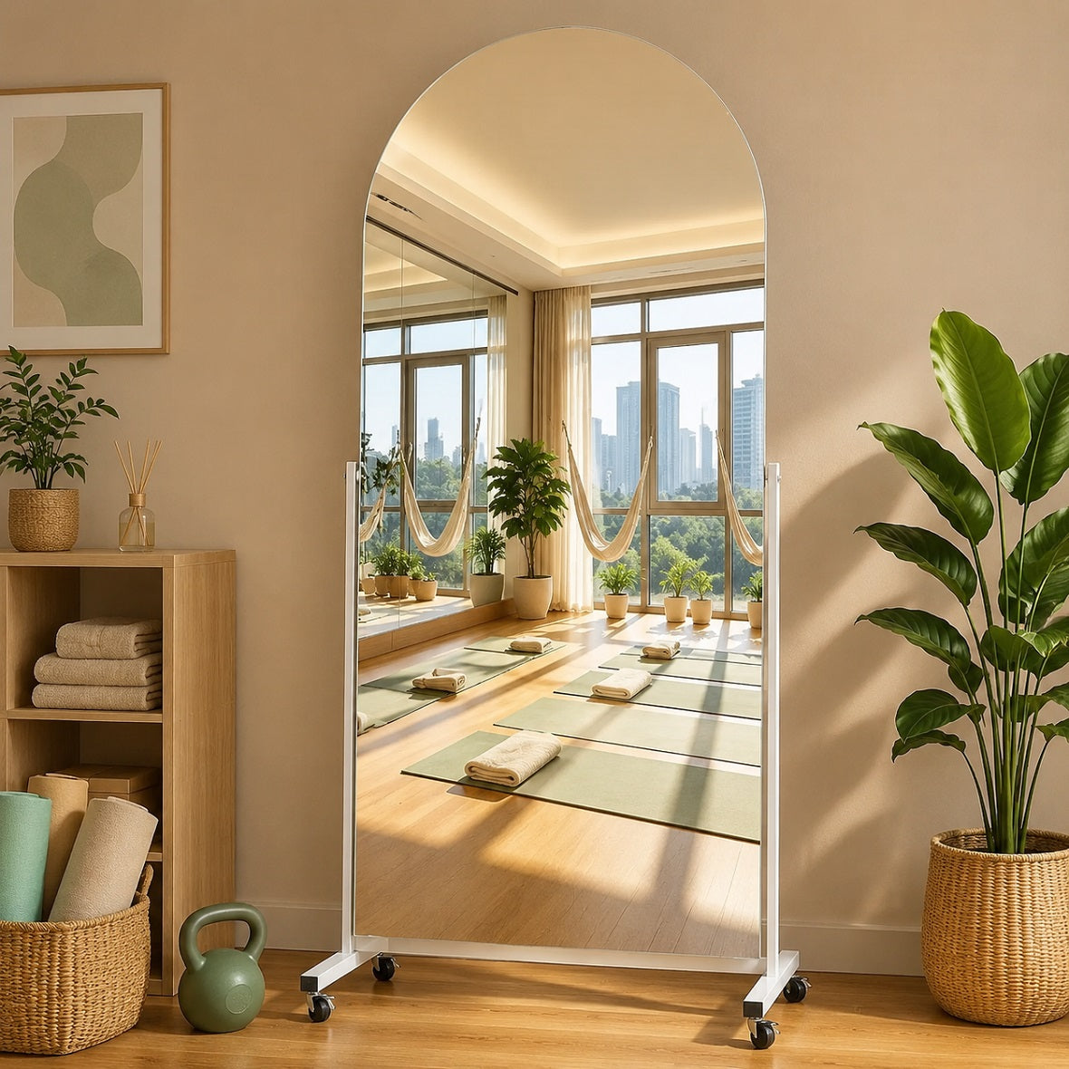 Hasipu Arched Full Length Mirror on Wheels KM-MOVE-A