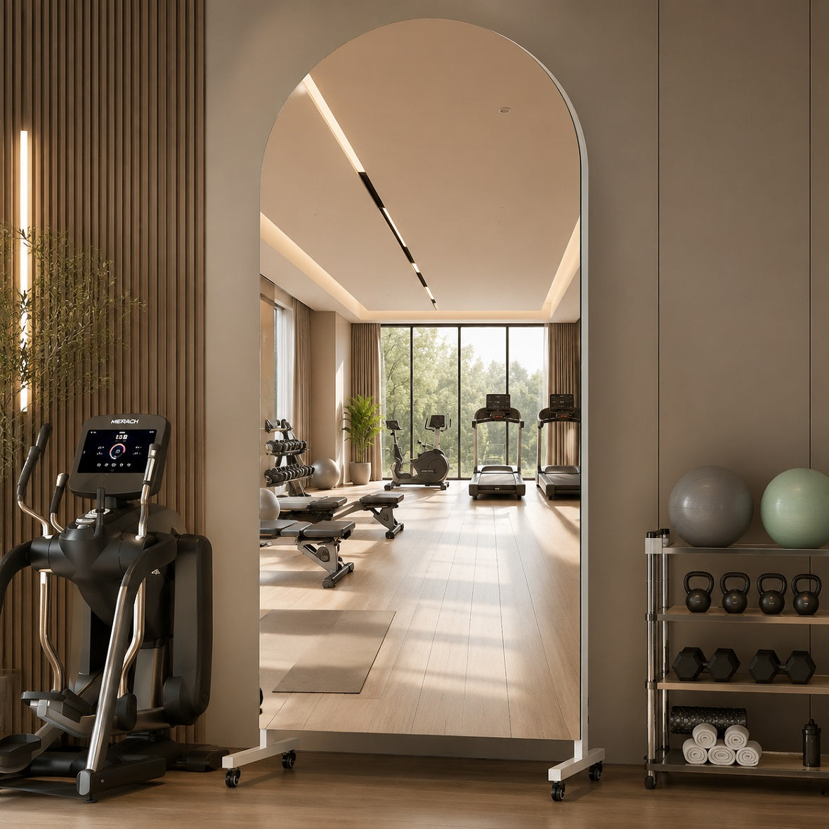 Hasipu Arched Full Length Mirror on Wheels KM-MOVE-A