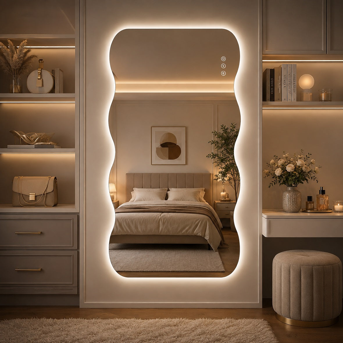 Hasipu Large Decorative Wall Mirror for Home Decor KM-QJ-WAVE