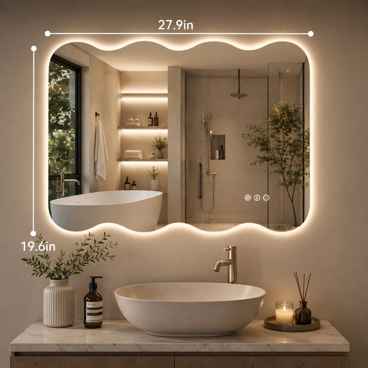 Hasipu Decorative Wall Mirror KM-QJ-WAVE
