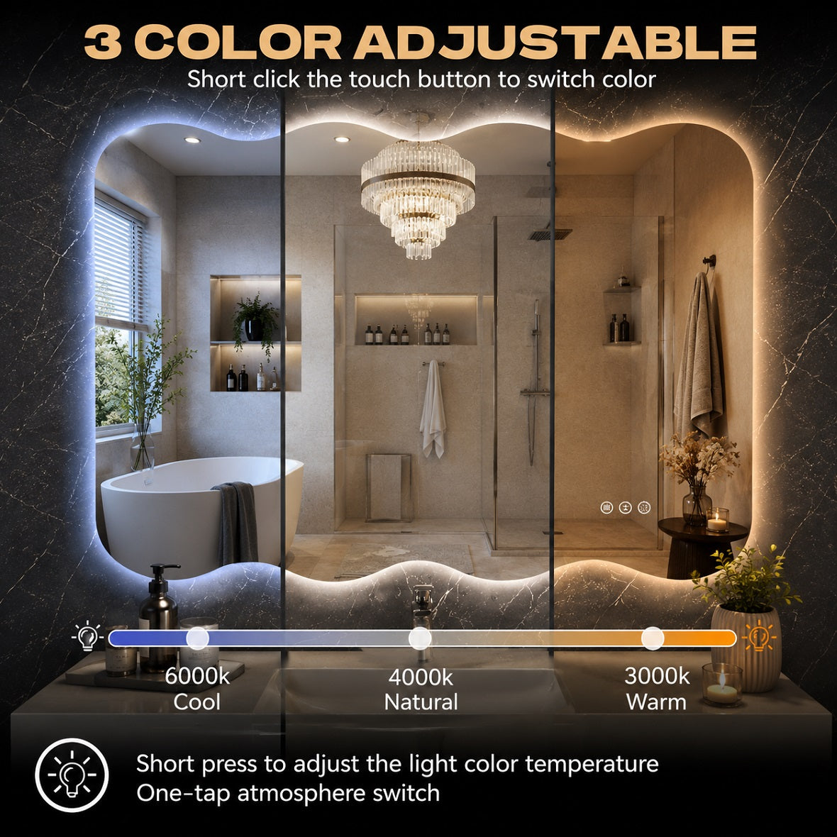 Hasipu Decorative Wall Mirror KM-QJ-WAVE