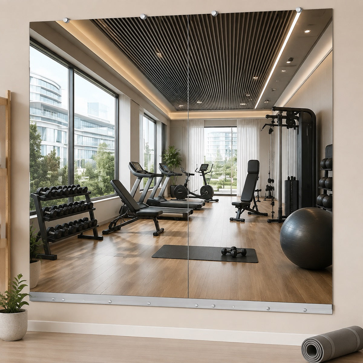 Hasipu Large Frameless Yoga Mirror KM-YOGA-R