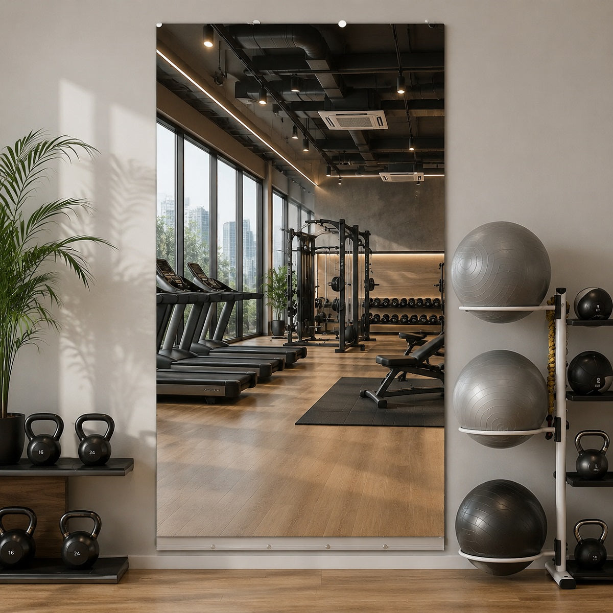 Hasipu Large Frameless Yoga Mirror KM-YOGA-R