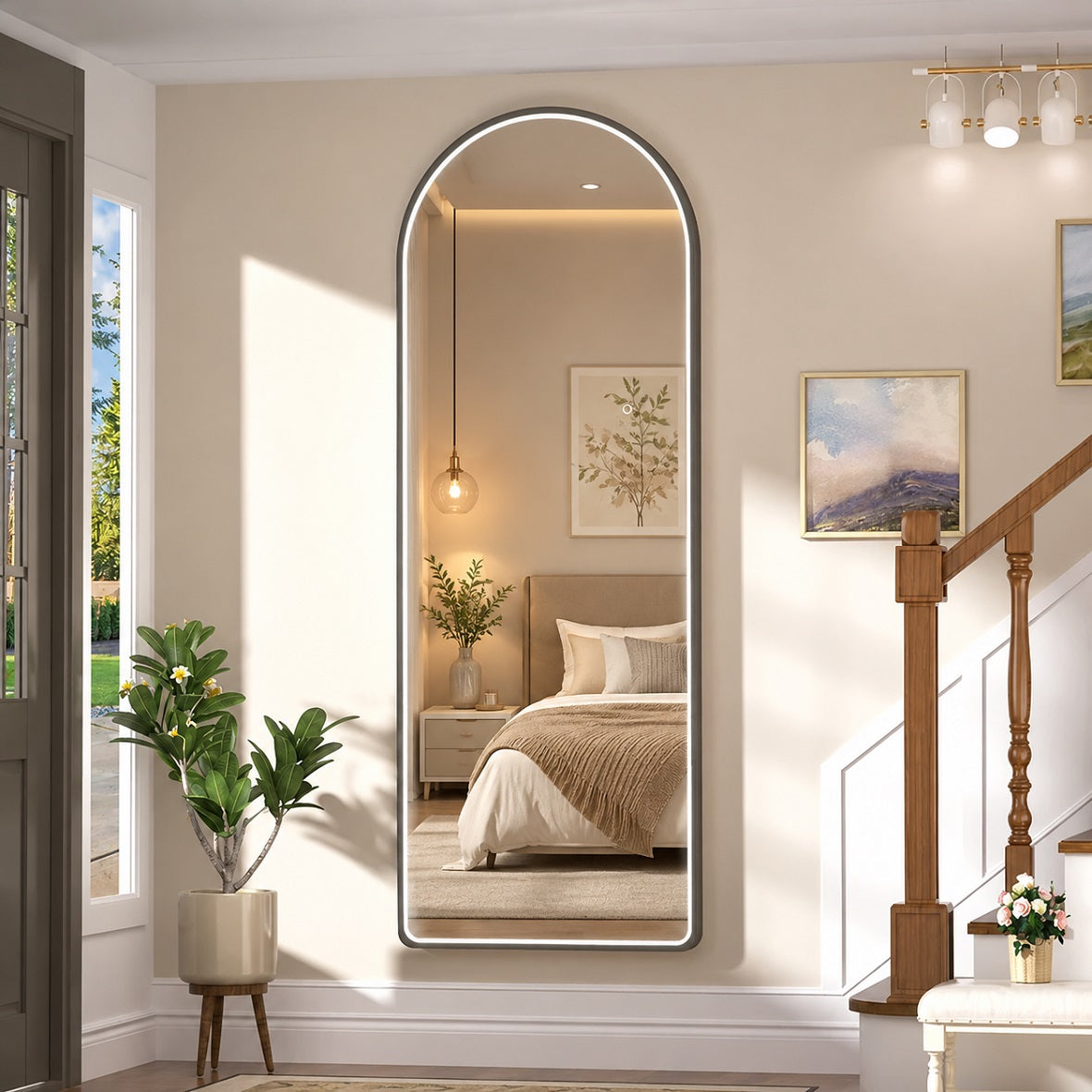 Hasipu Arched LED Full Length Mirrors with Light XX-LDGXCG