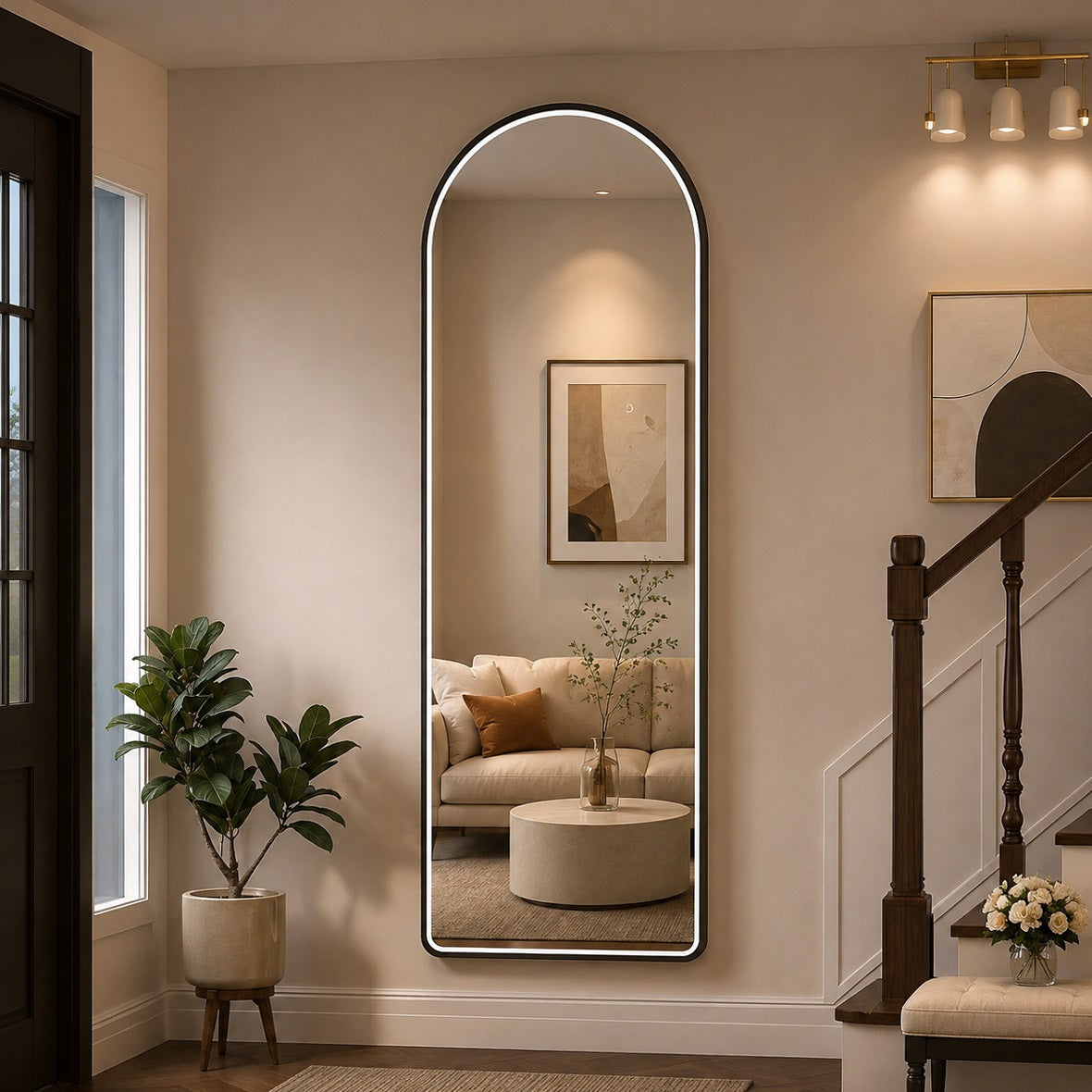 Hasipu Arched LED Full Length Mirrors with Light XX-LDGXCG