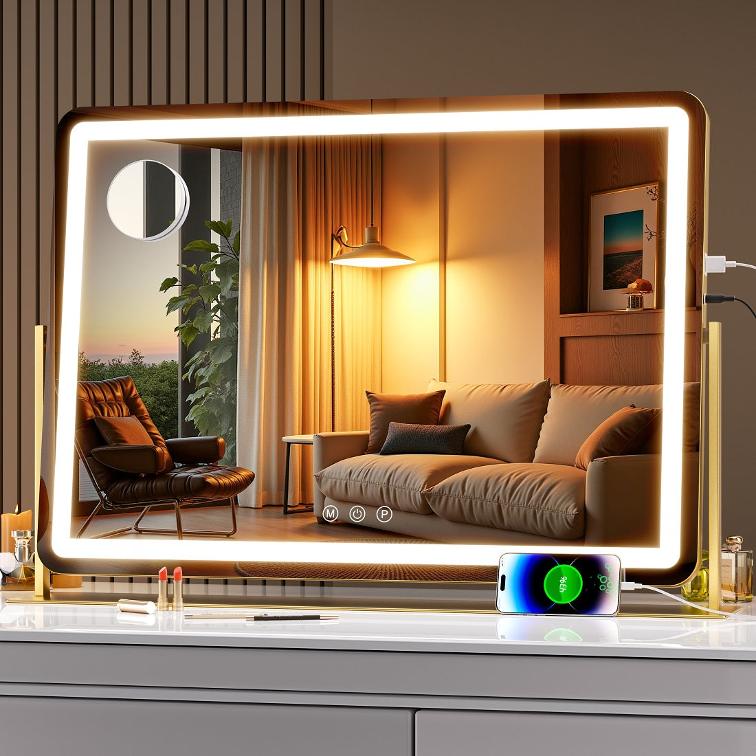 Hasipu LED Makeup Mirror, Vanity Mirror with Lights ZBW9001S