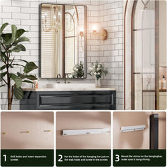 HASIPU Bathroom Mirror, Wall Makeup Mirror, Vanity Mirror for Bathroom