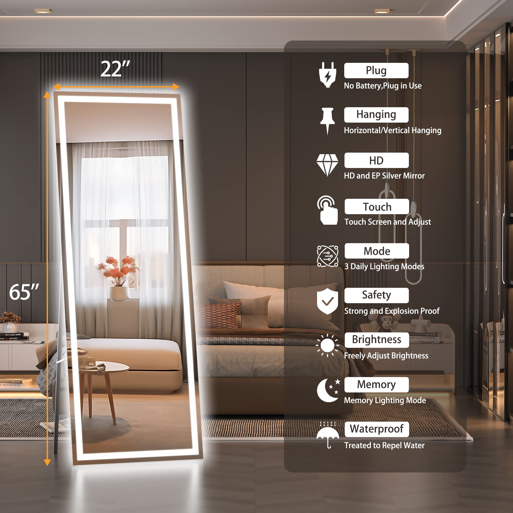 Hasipu filigree floor mirror 36x72