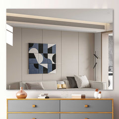 HASIPU 1/2PCS Frameless Mirrors, Wall Mounted Mirror,Bathroom mirror