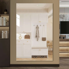 HASIPU 1/2PCS Frameless Mirrors, Wall Mounted Mirror,Bathroom mirror