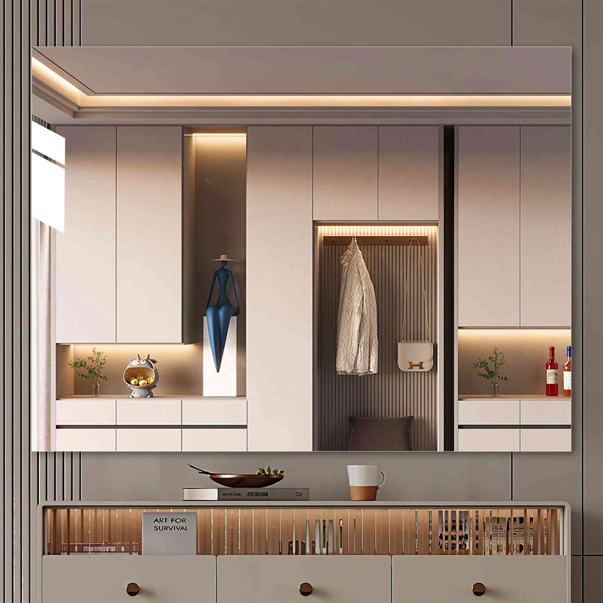 HASIPU Frameless Mirrors, Wall Mounted Mirror,Bathroom mirror