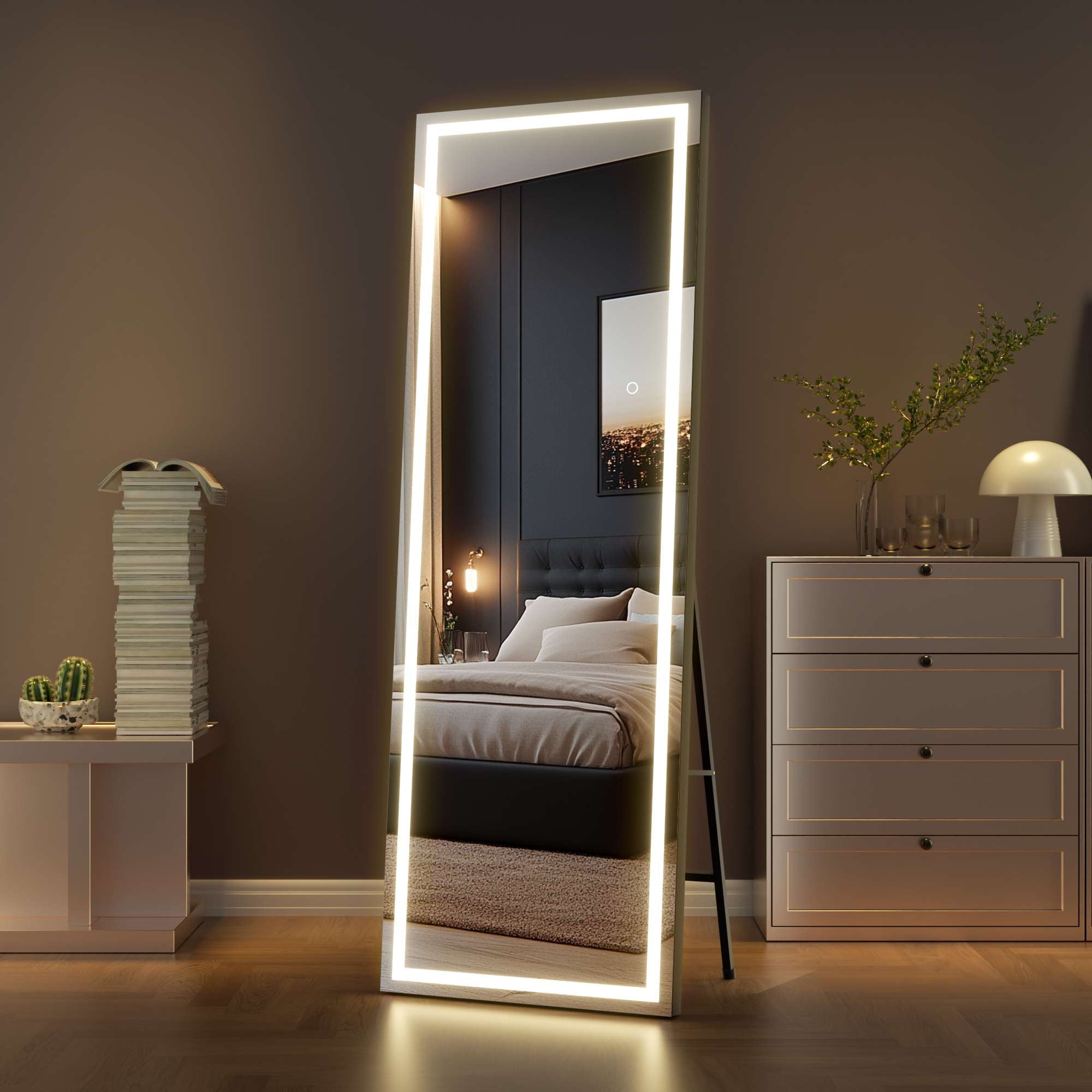 HASIPU Full Length Mirror with Light, Full Length Wall Mirror
