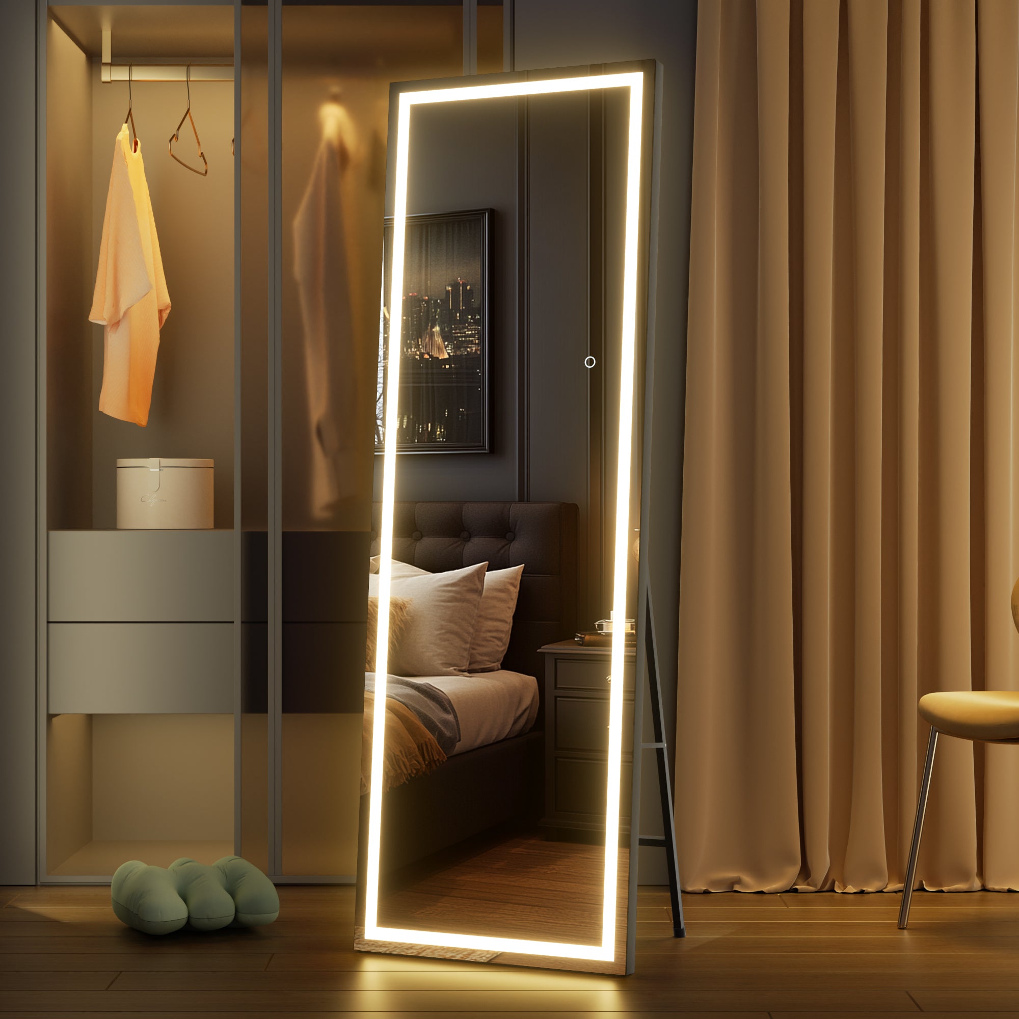 HASIPU Full Length Mirror with Light, Full Length Wall Mirror