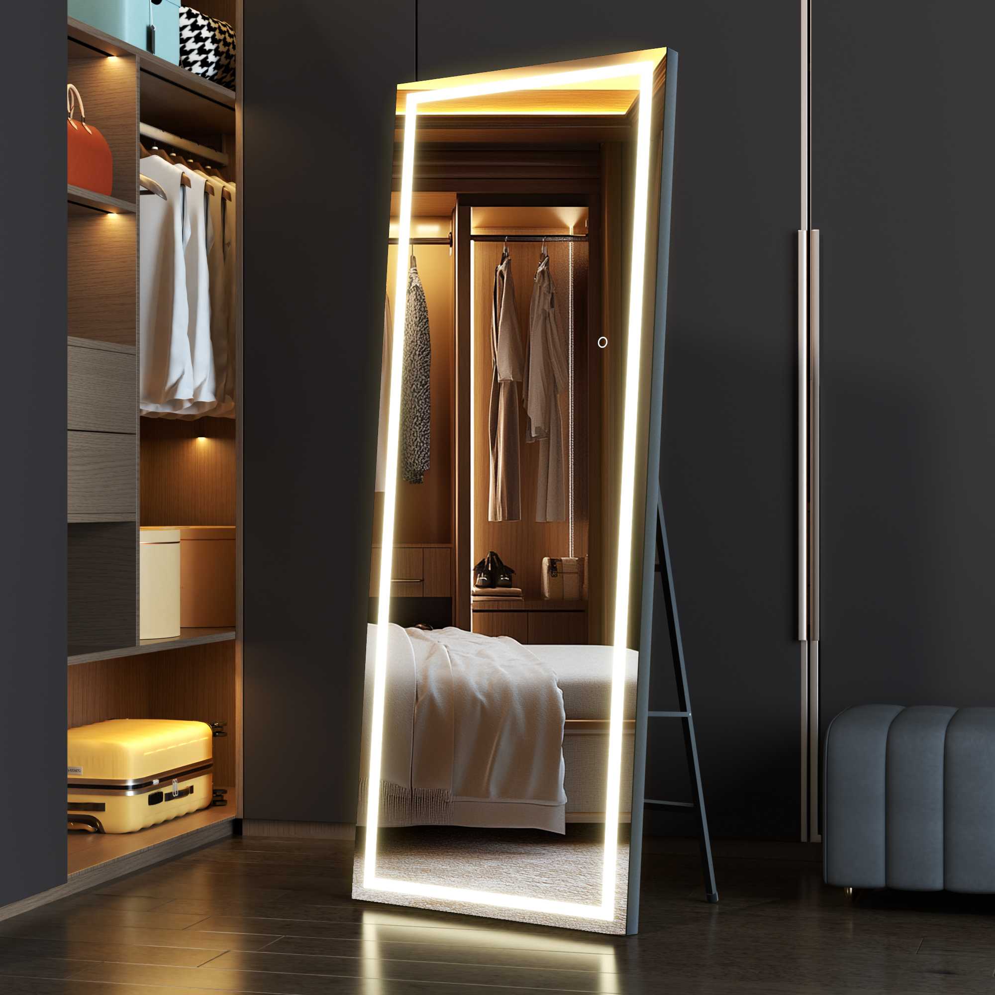 HASIPU Full Length Mirror with Light, Full Length Wall Mirror