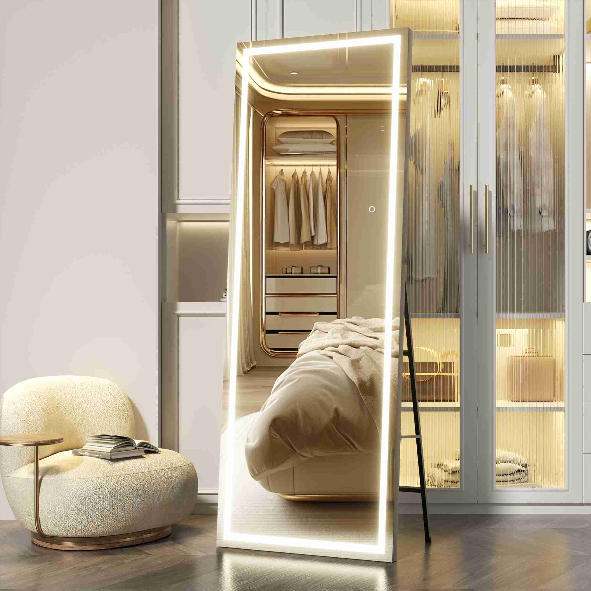 HASIPU Full Length Mirror with Light, Full Length Wall Mirror