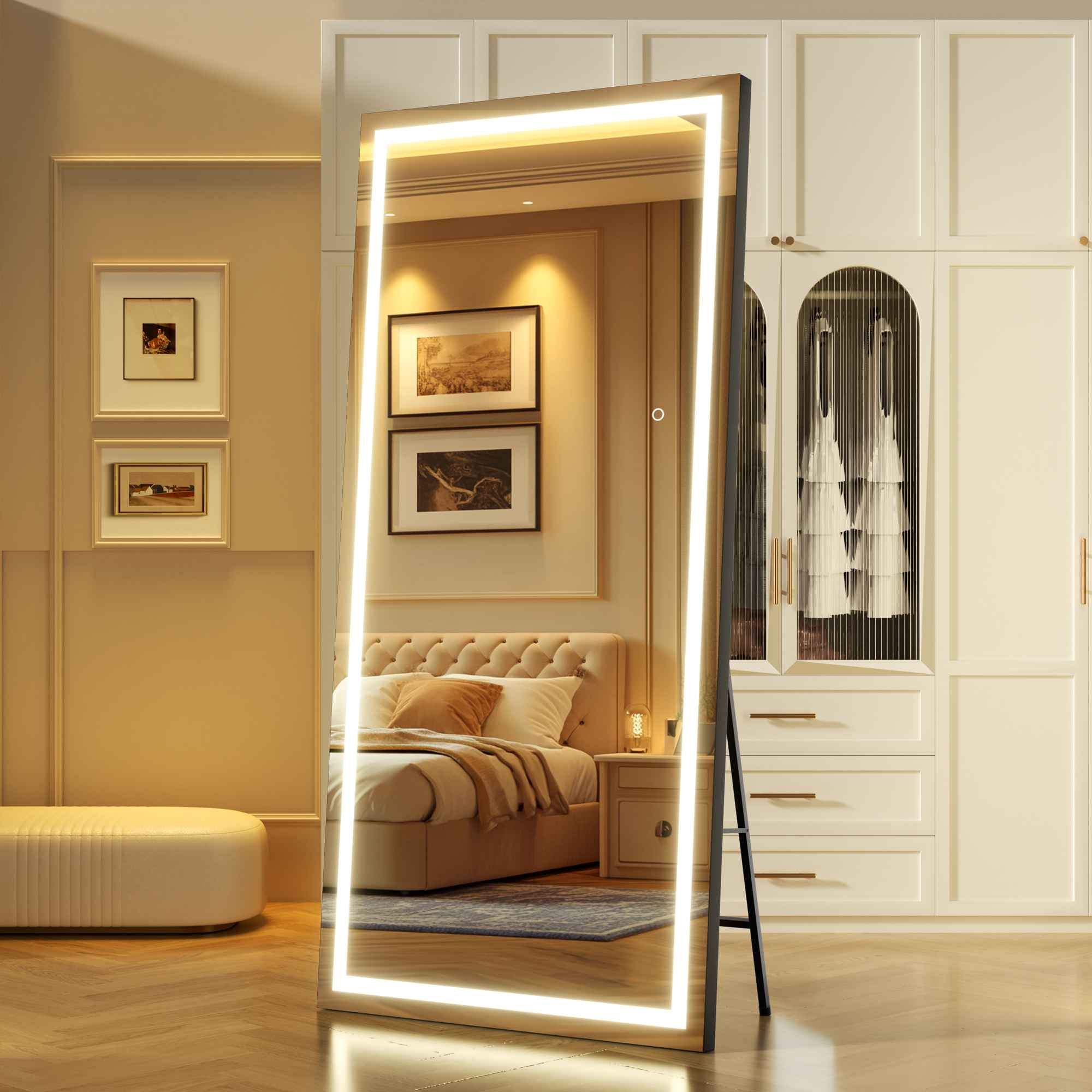 HASIPU Full Length Mirror with Light, Full Length Wall Mirror