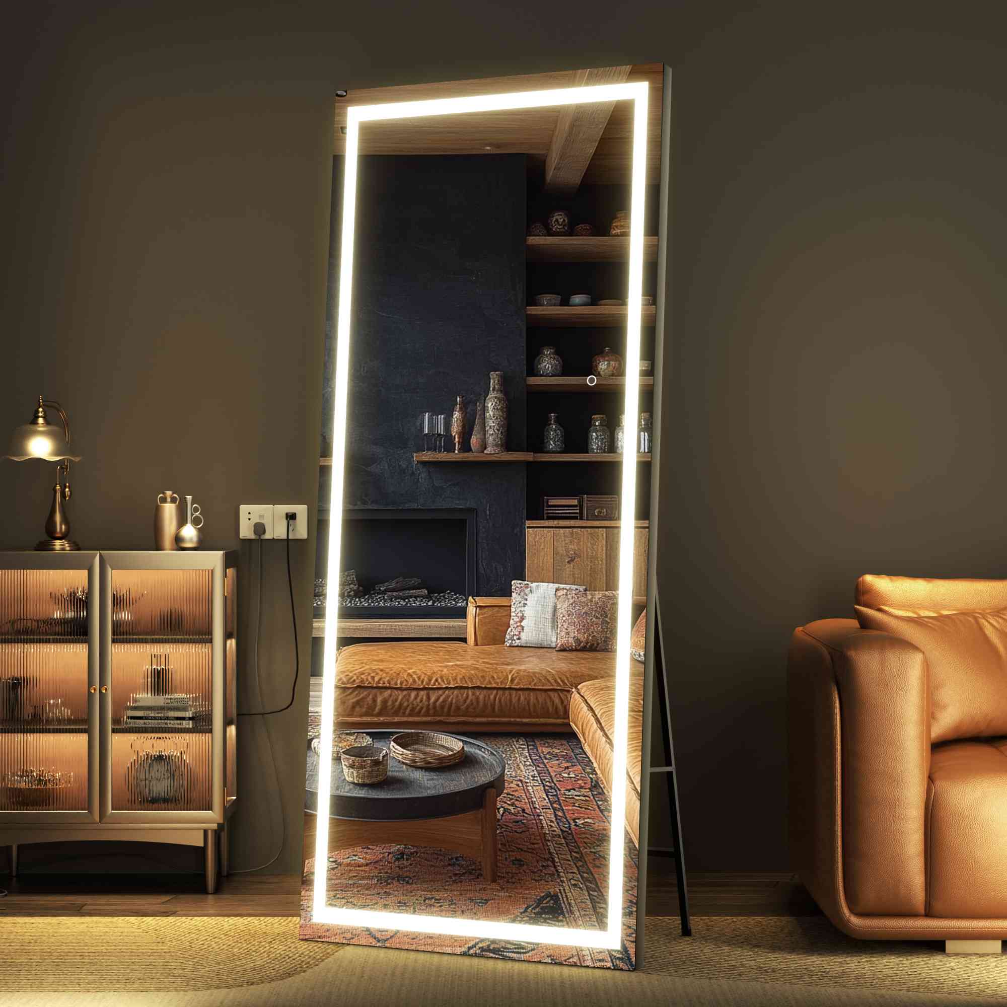 HASIPU Full Length Mirror with Light, Full Length Wall Mirror