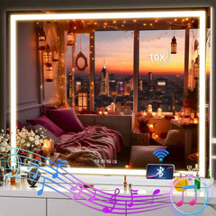 HAISPU Vanity Mirror with Lights, LED Makeup Vanity White Square