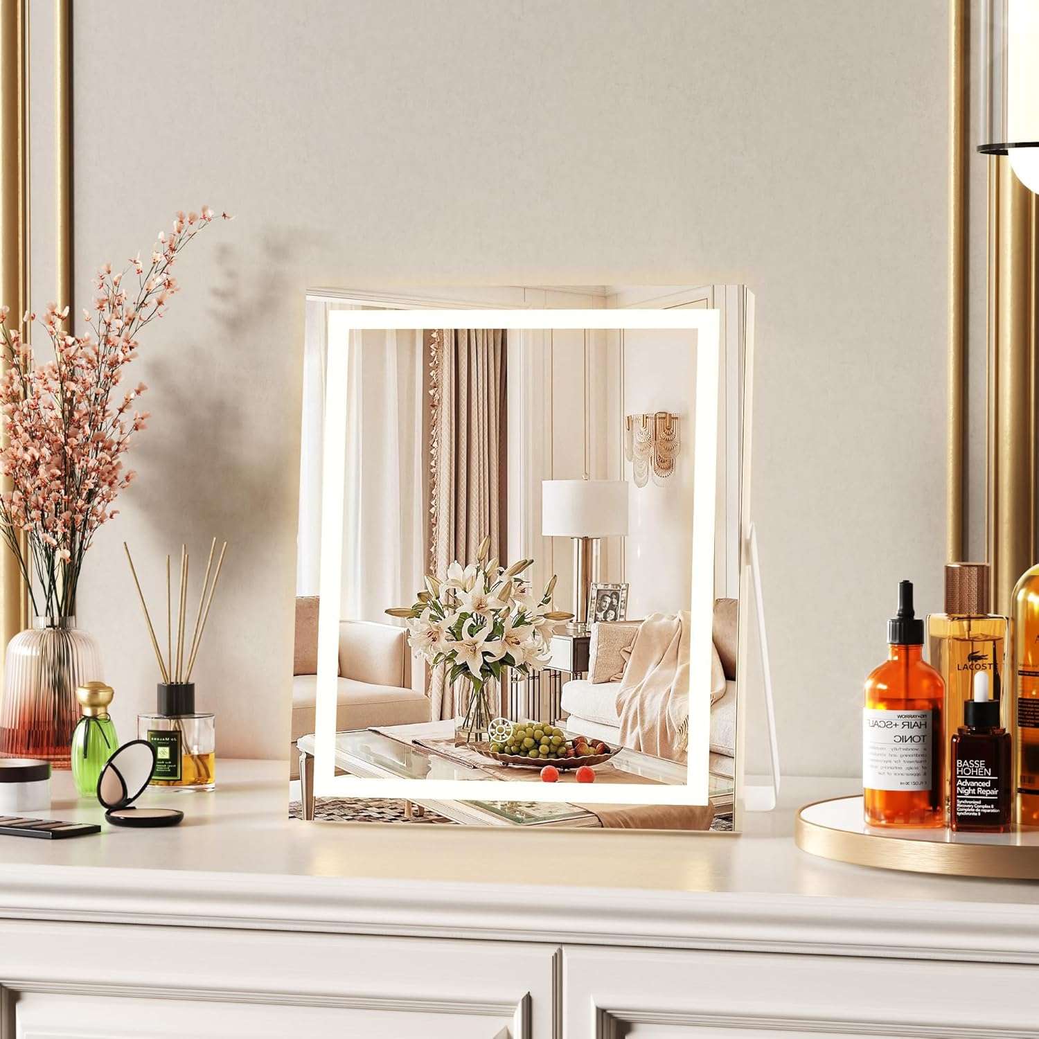 Hasipu Vanity Mirror with Backlit Details