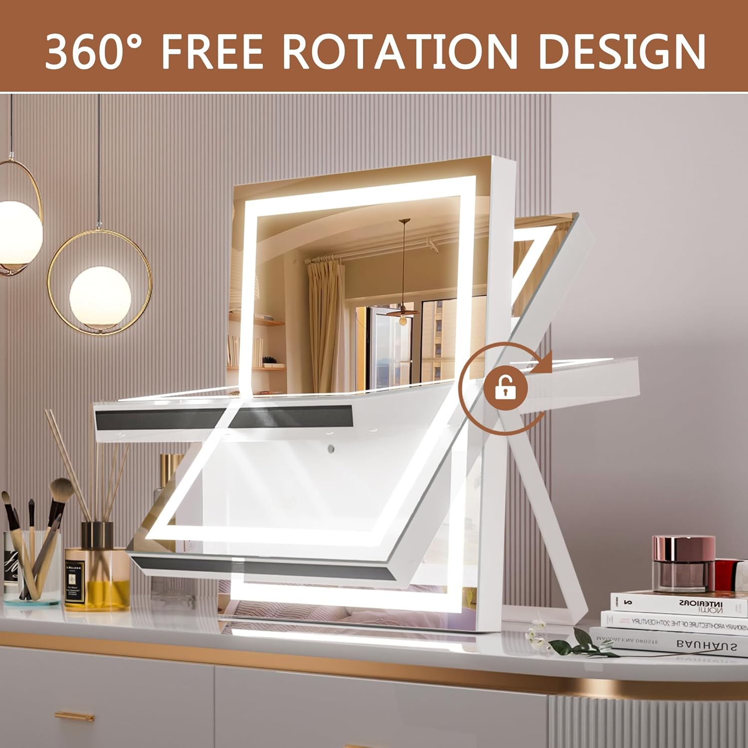 Hasipu Vanity Mirror with Backlit Details