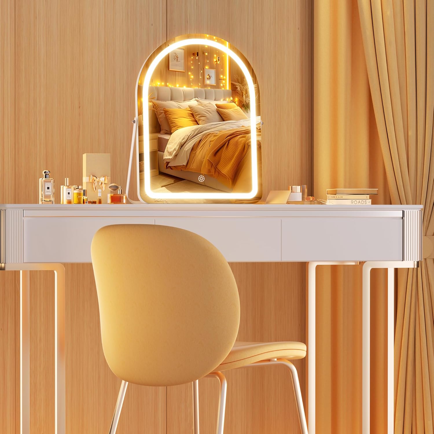 HAISPU Vanity Mirror with Light, Arched LED Makeup Mirror, Bluetooth