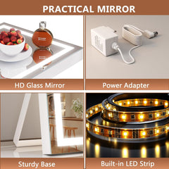 Hasipu Vanity Mirror with Backlit Details