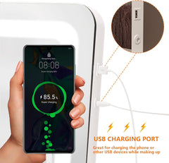 HASIPU Vanity Mirror, 24.2" x 18.9" Round LED Makeup Mirror