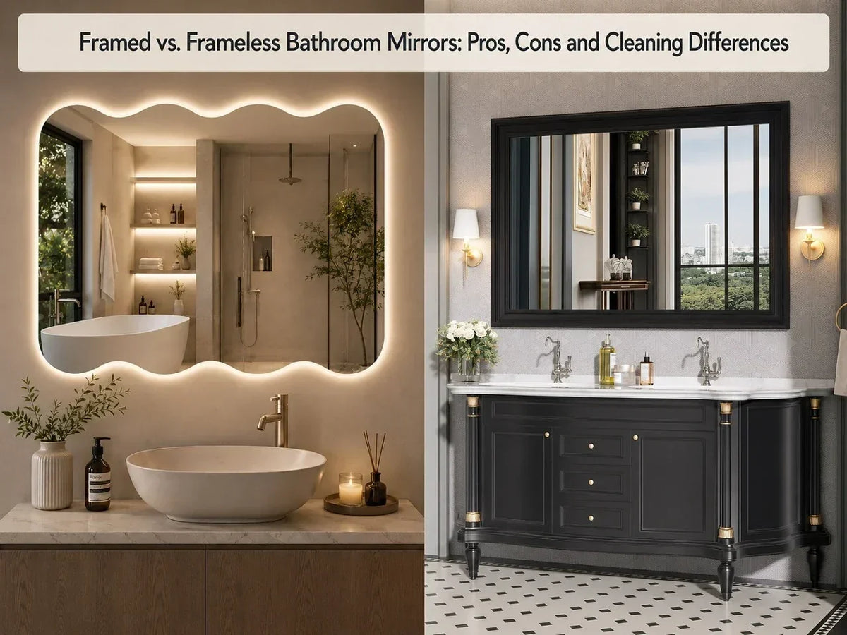 Framed vs. Frameless Bathroom Mirrors: Pros, Cons and Cleaning Differences