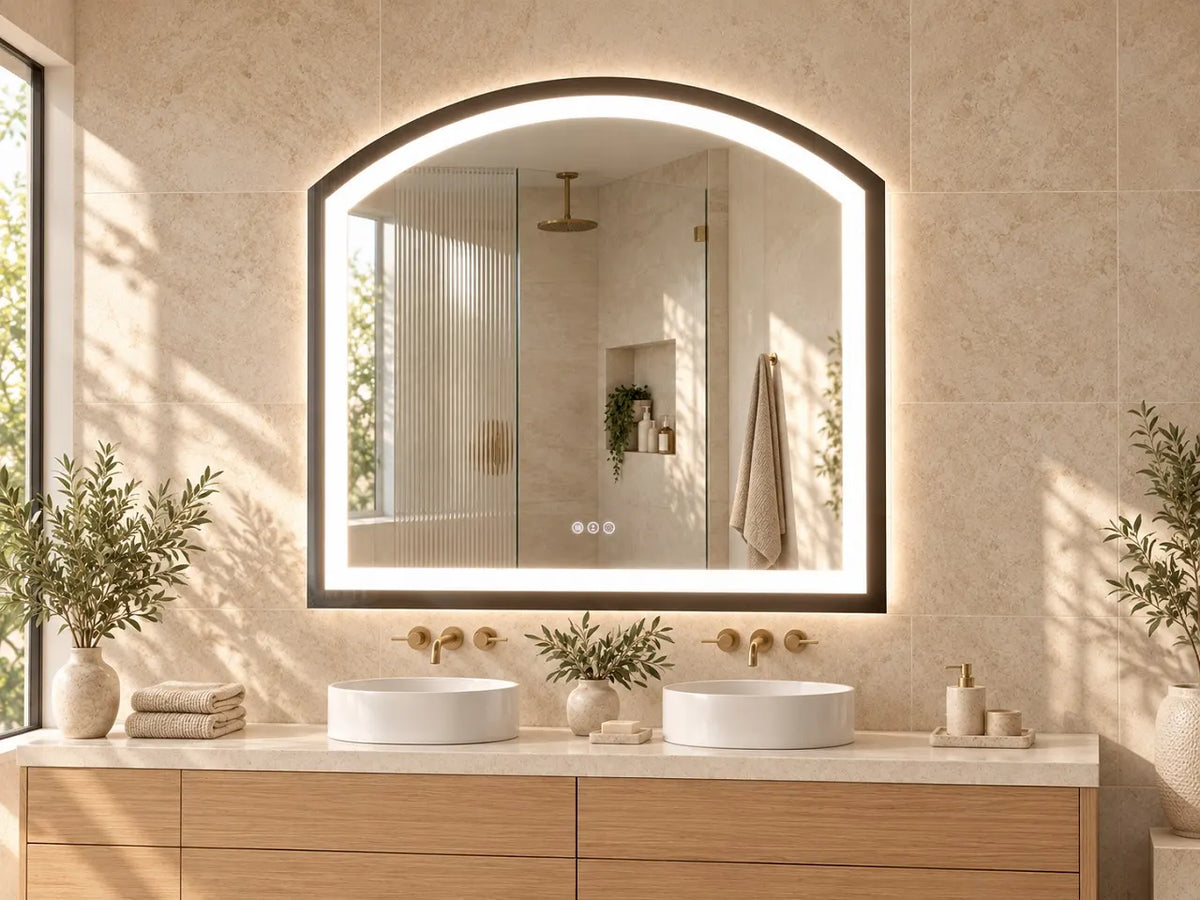 How Much Wall Space Should Be Left Around An Arch Mirror?