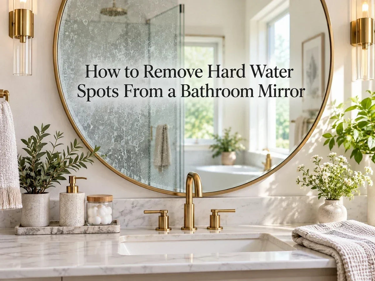 How to Remove Hard Water Spots From a Bathroom Mirror