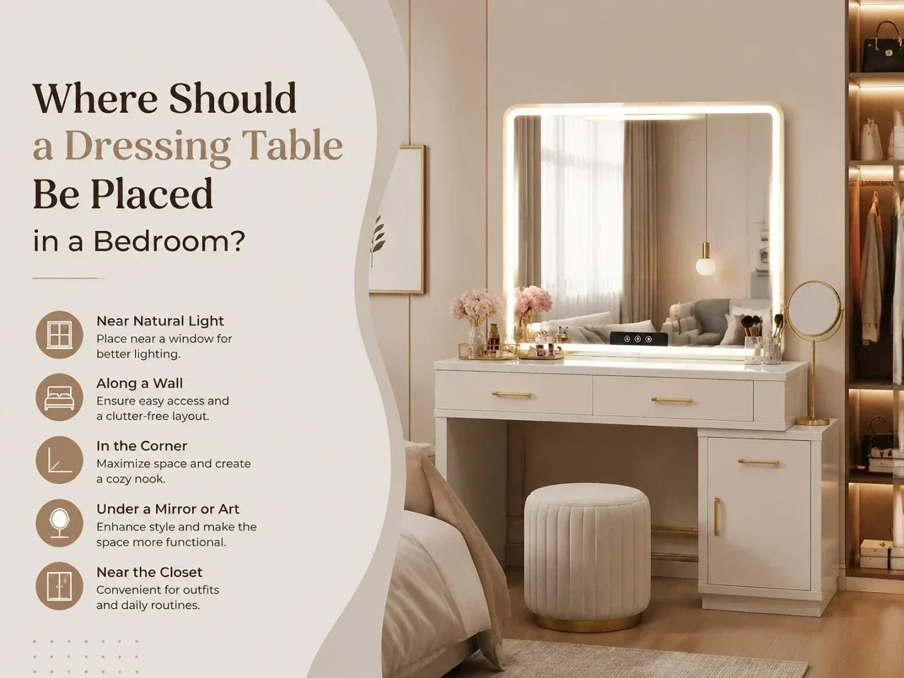 Where Should a Dressing Table Be Placed in a Bedroom?