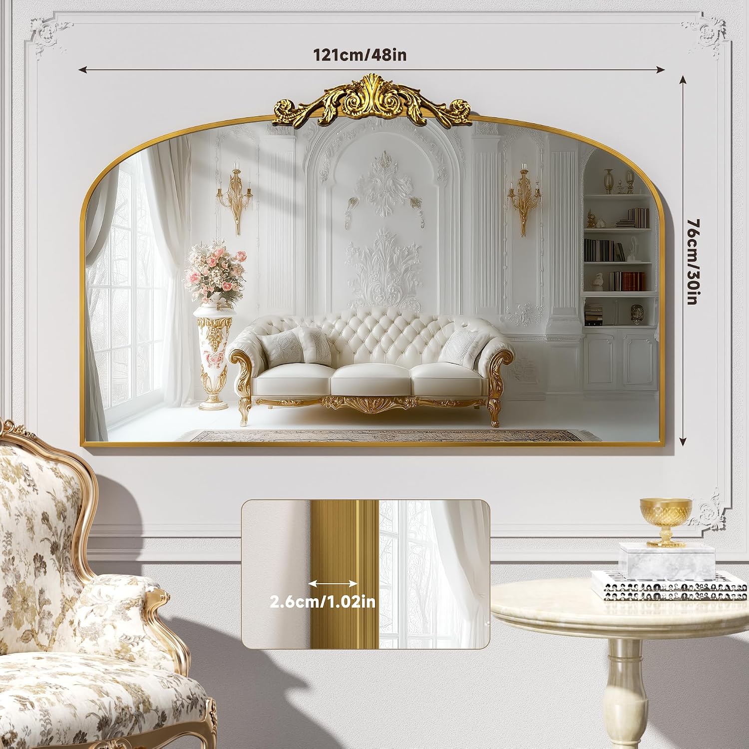 Hasipu Gold Vintage Decorative Mirror KM-LK