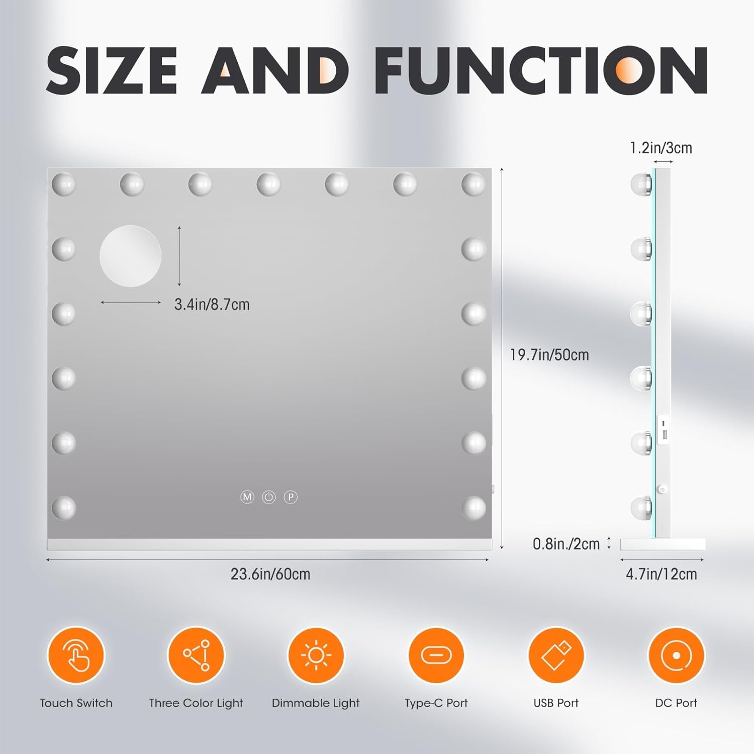 Hasipu LED Vanity Makeup Hollywood Mirror HLW010S