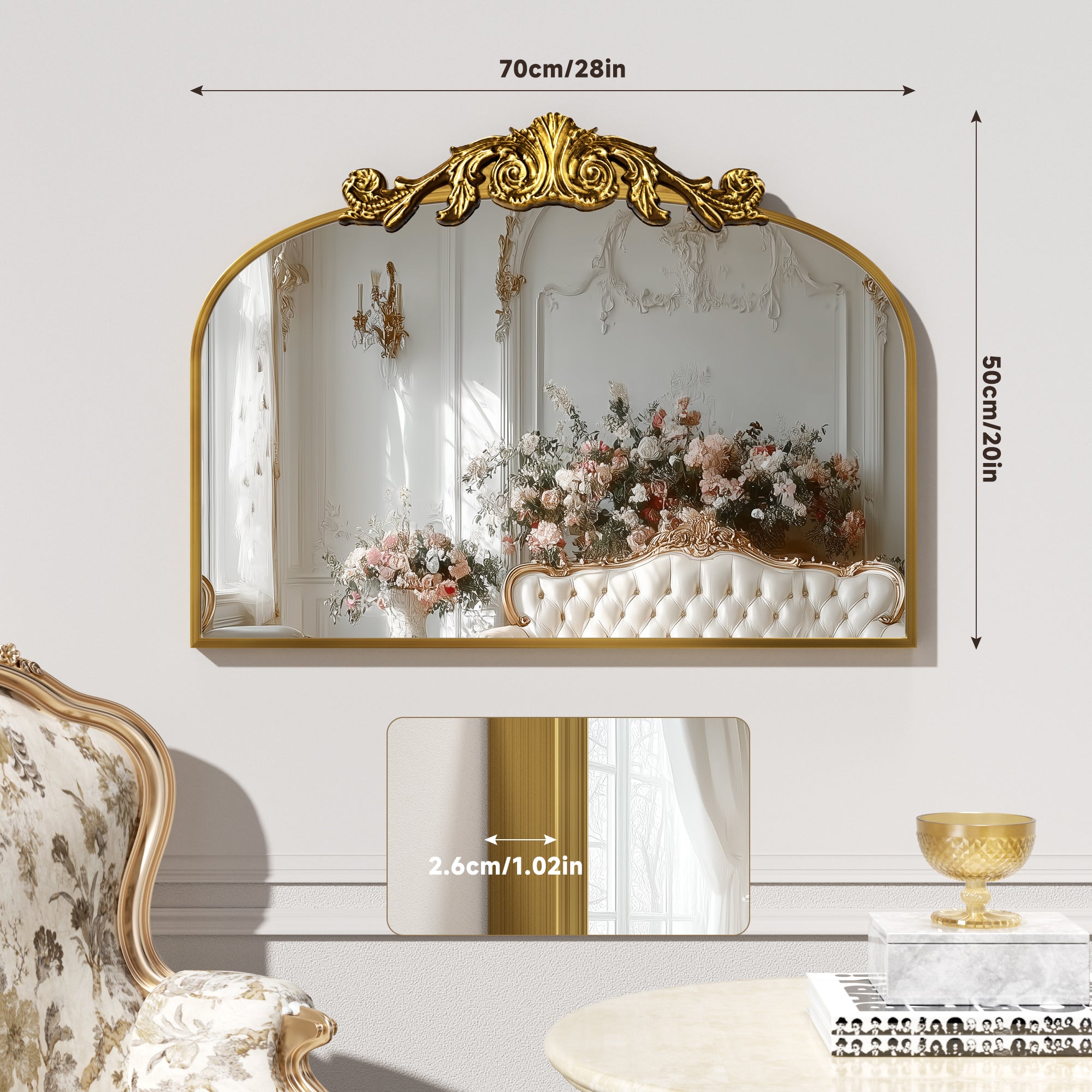 Hasipu Gold Vintage Decorative Mirror KM-LK