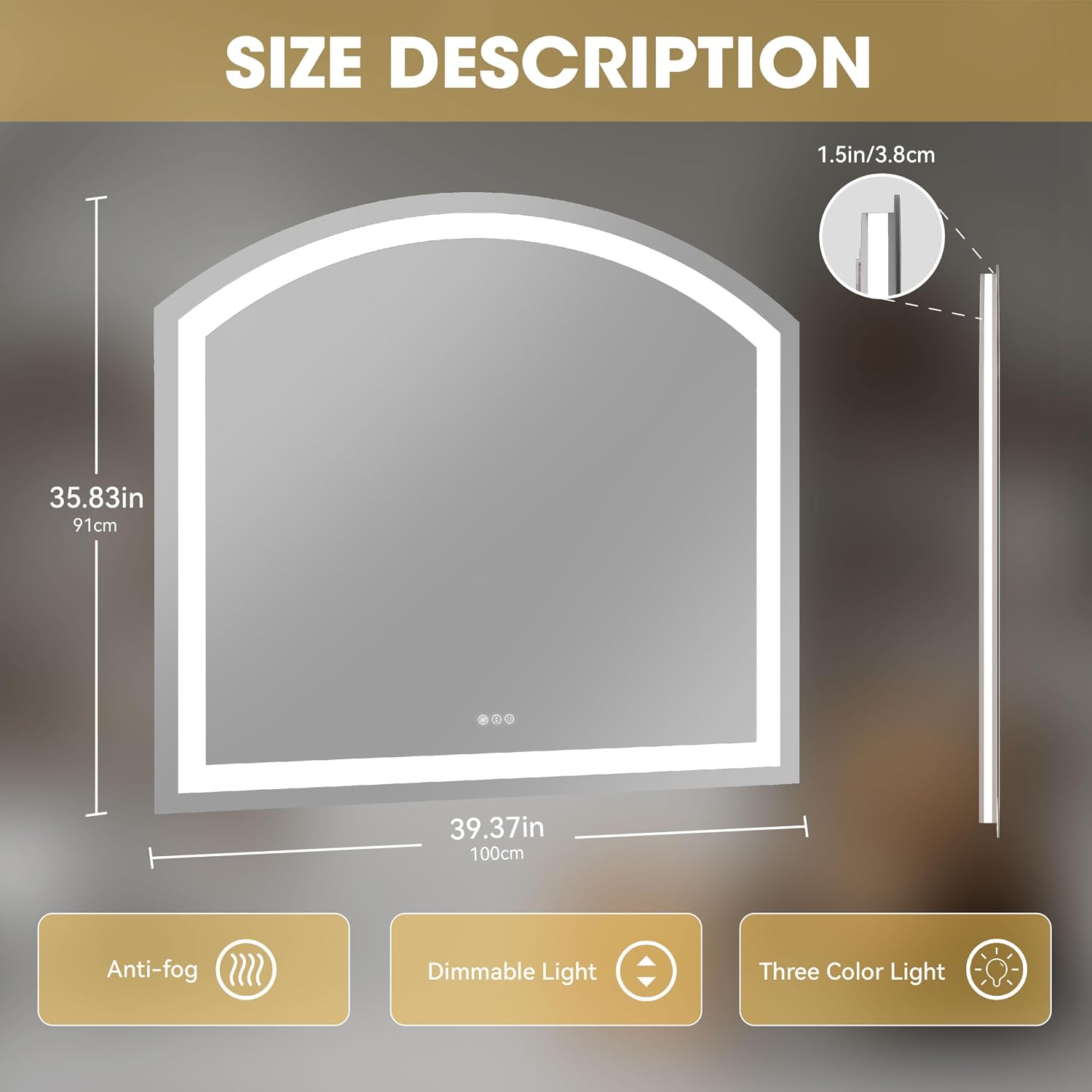 Hasipu Arch LED Bathroom Mirrors with Light KM-SXYS