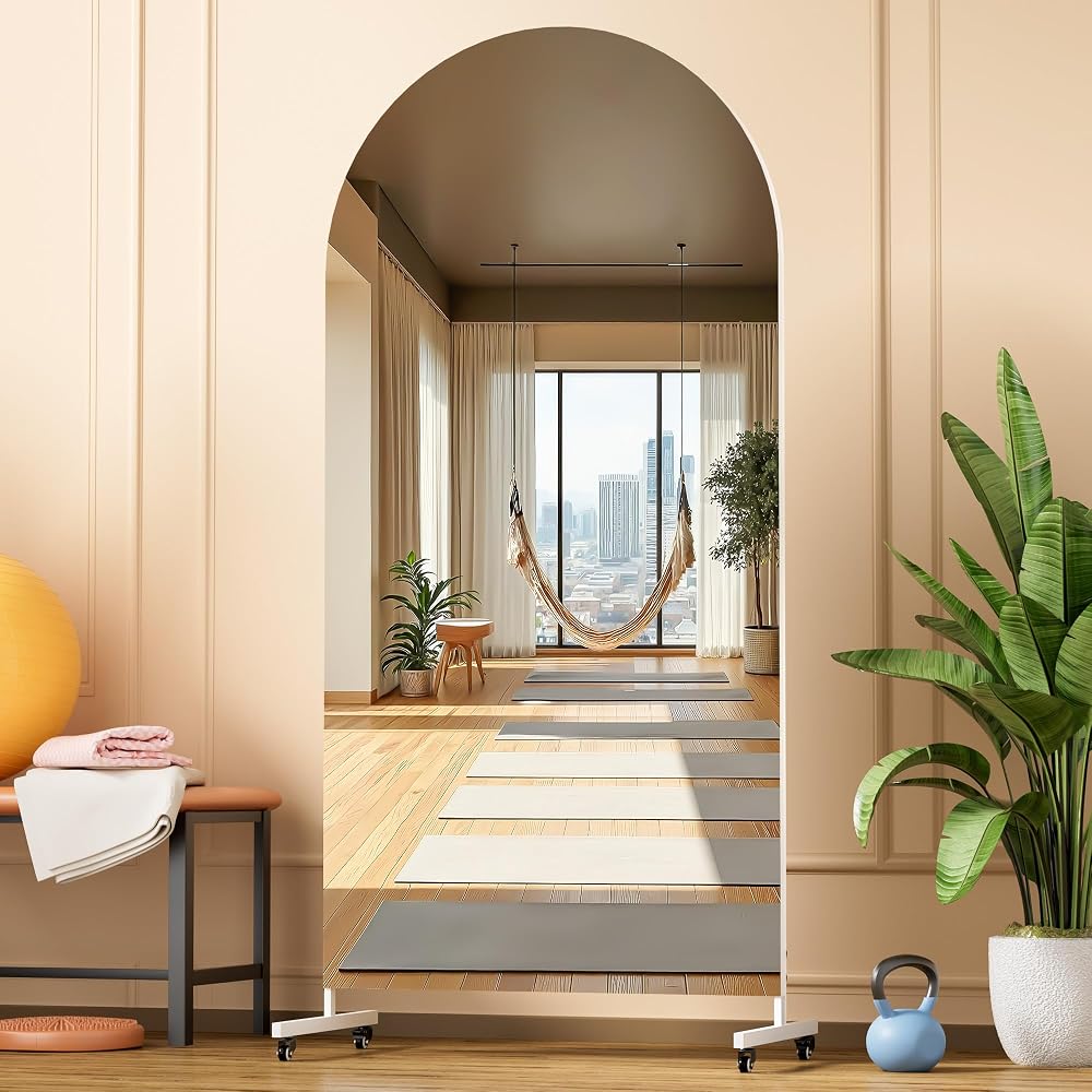 Hasipu Arched Full Length Mirror on Wheels KM-MOVE-A