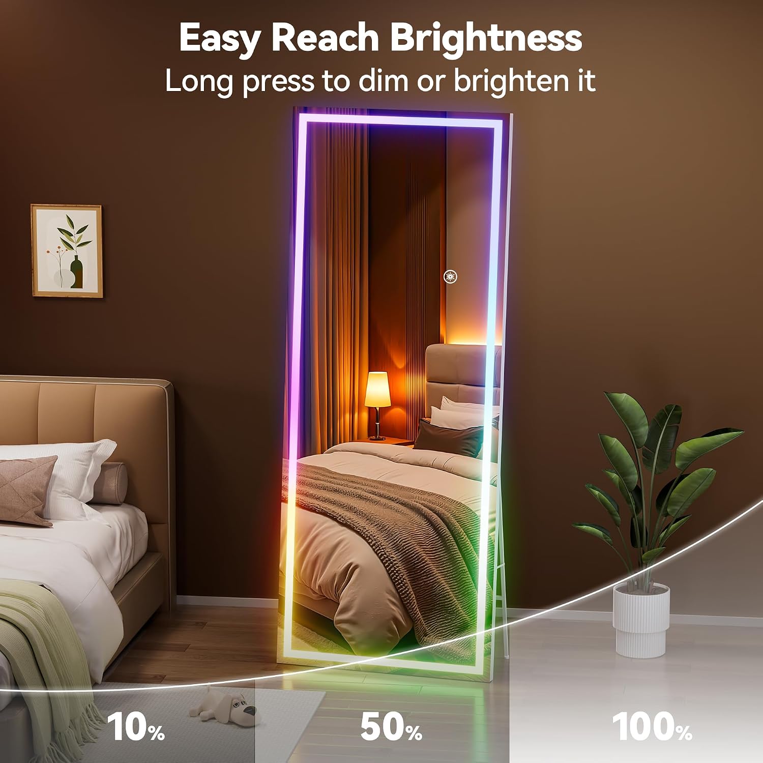 Hasipu LED Full Length Mirrors with Light and Bluetooth KM-RGB-LED