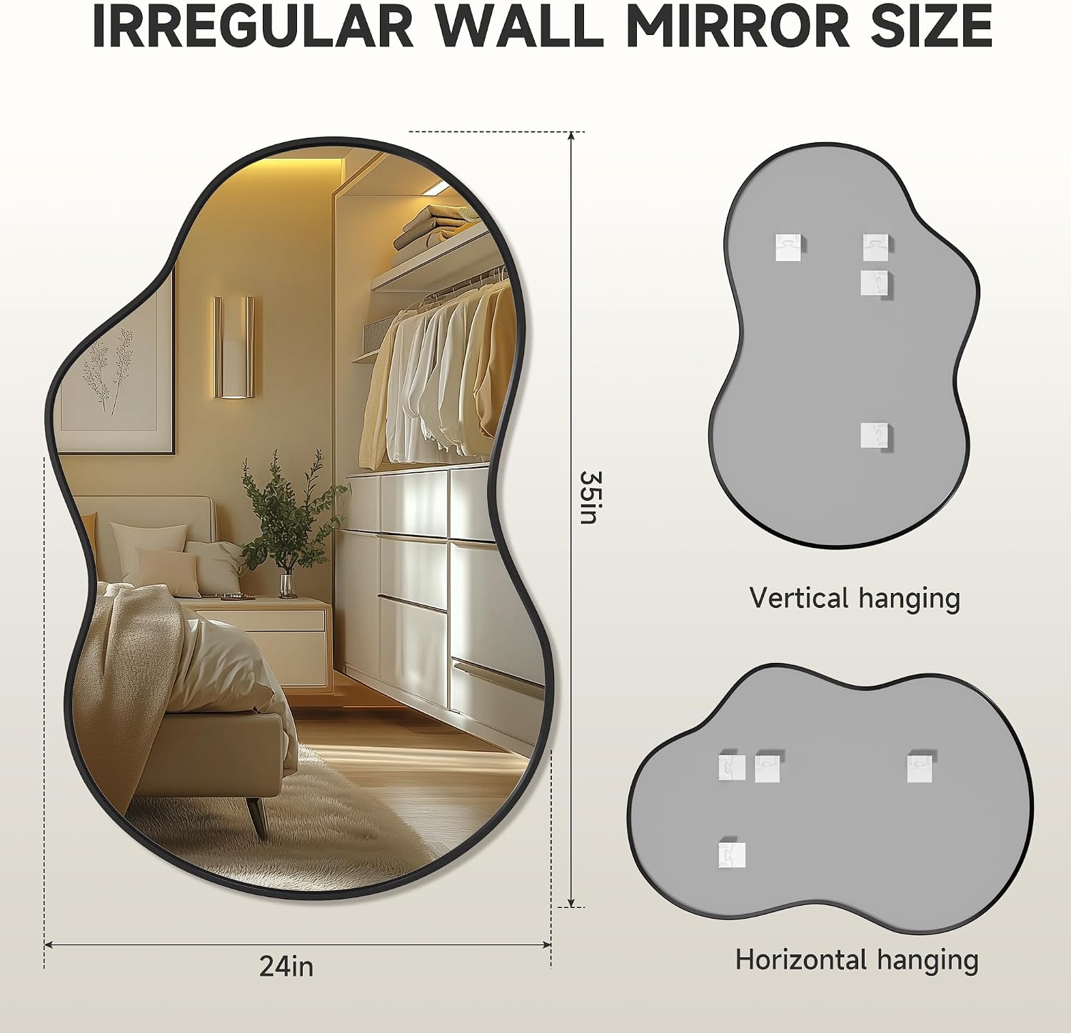Hasipu Wall Asymmetrical Irregular Mirror KM-BGZ6090