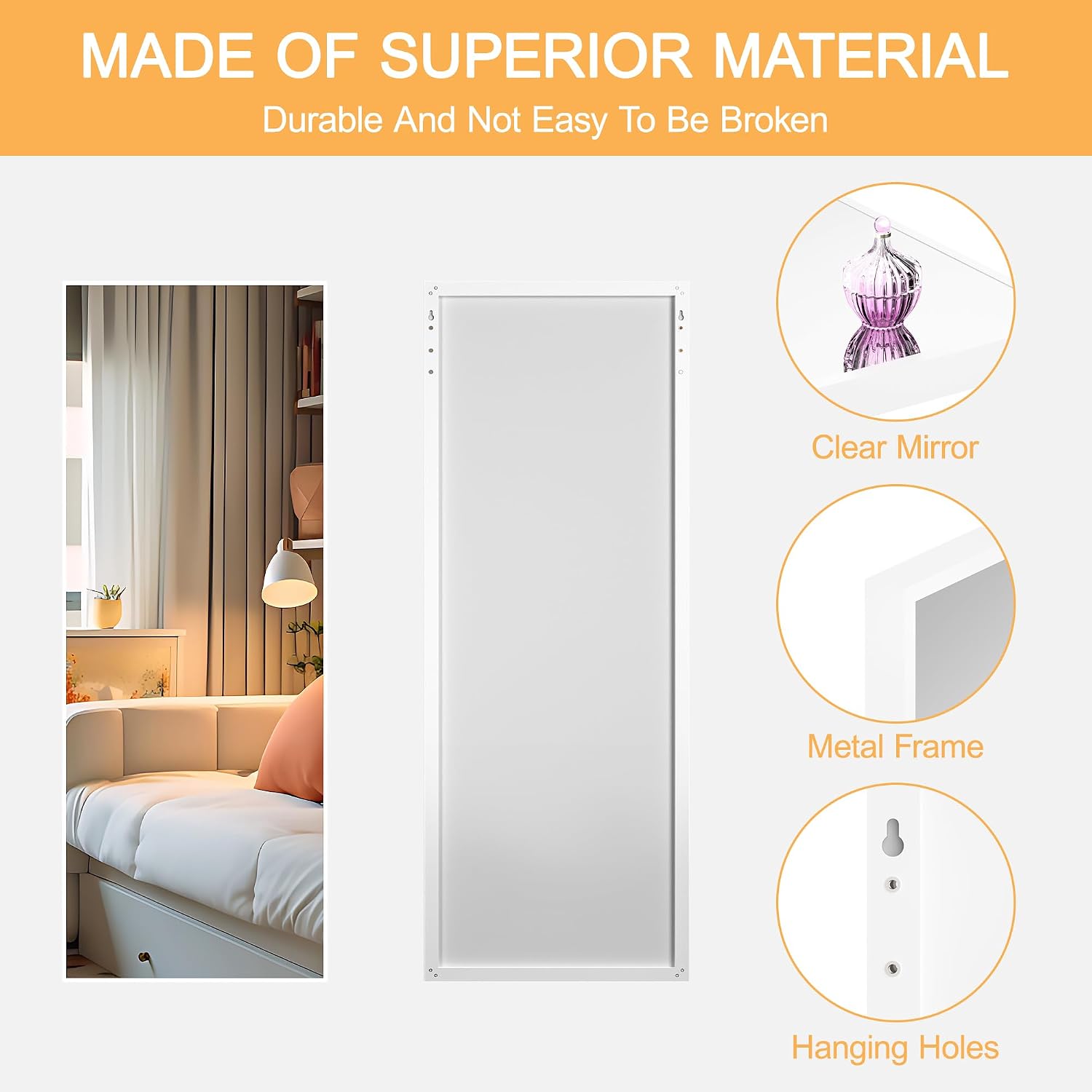 Hasipu Full Length Mirror Over-the-Door Mirror GM010