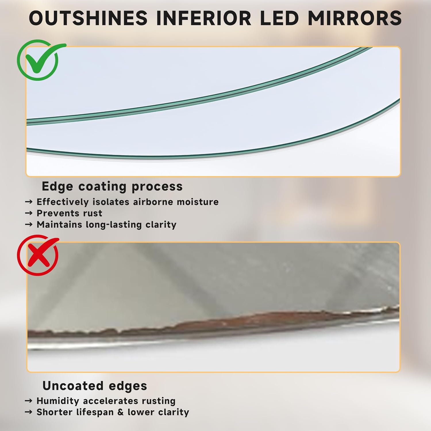 Hasipu Irregular and Frameless Mirrors KM-BGZ10176