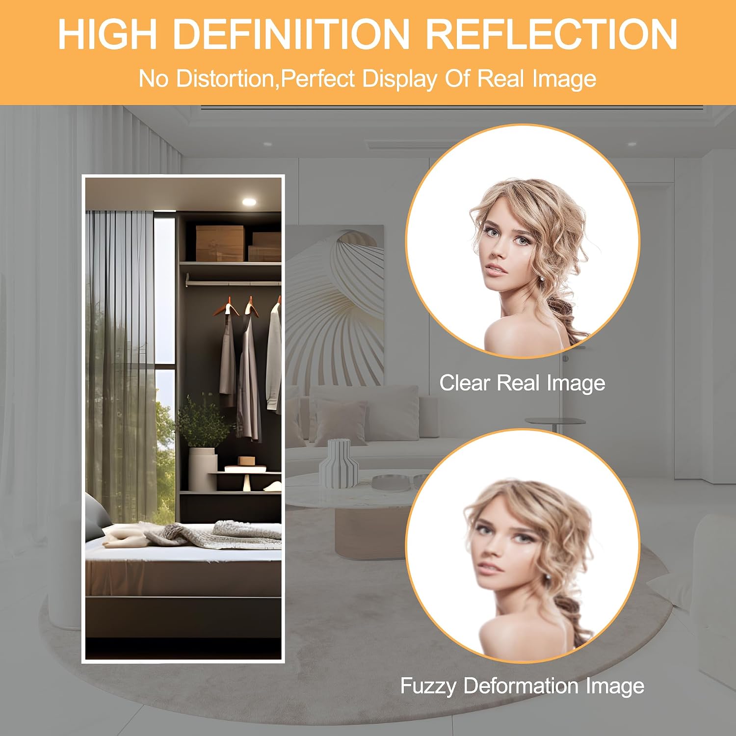 Hasipu Full Length Mirror Over-the-Door Mirror GM010