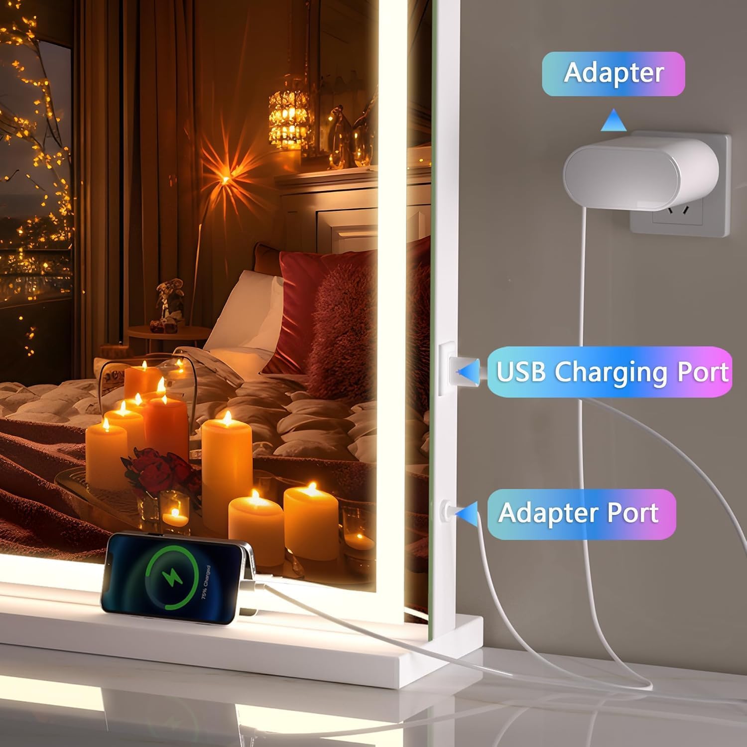 Hasipu LED Vanity Mirror with Lights, Makeup Mirror ZAWG9002S