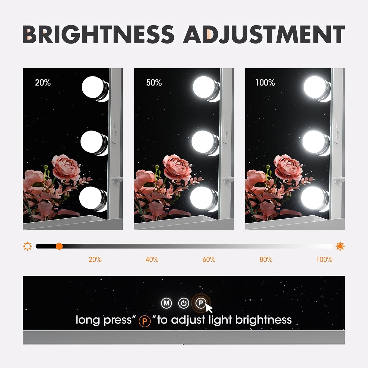 Hasipu LED Vanity Makeup Hollywood Mirror HLW010S