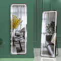 HAISPU Full Length Mirror, Lighted LED Door Mirror, Round Black