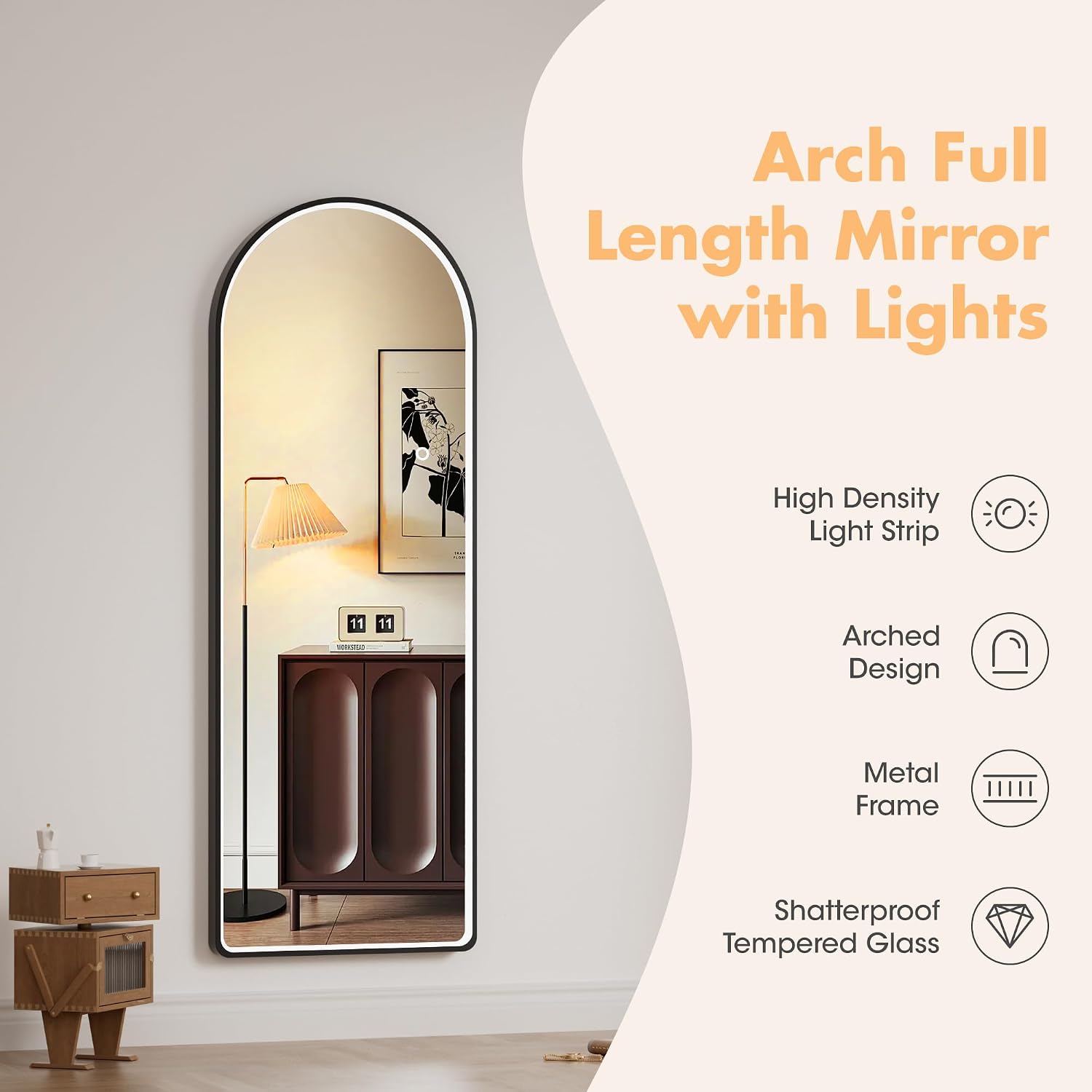 Hasipu Arch LED Full Length Mirrors with Light XX-LDGXCG