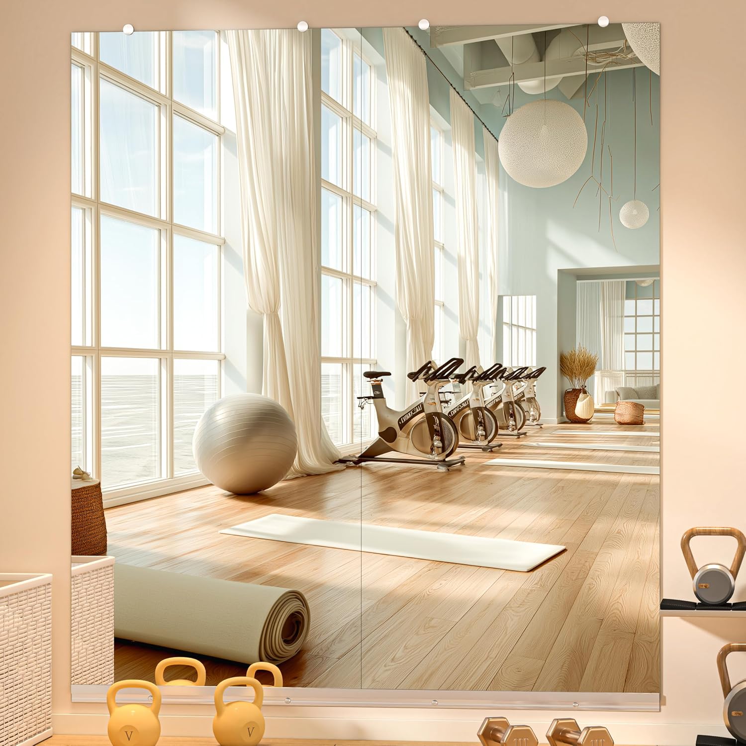 Hasipu Large Frameless Yoga Mirror KM-YOGA-R