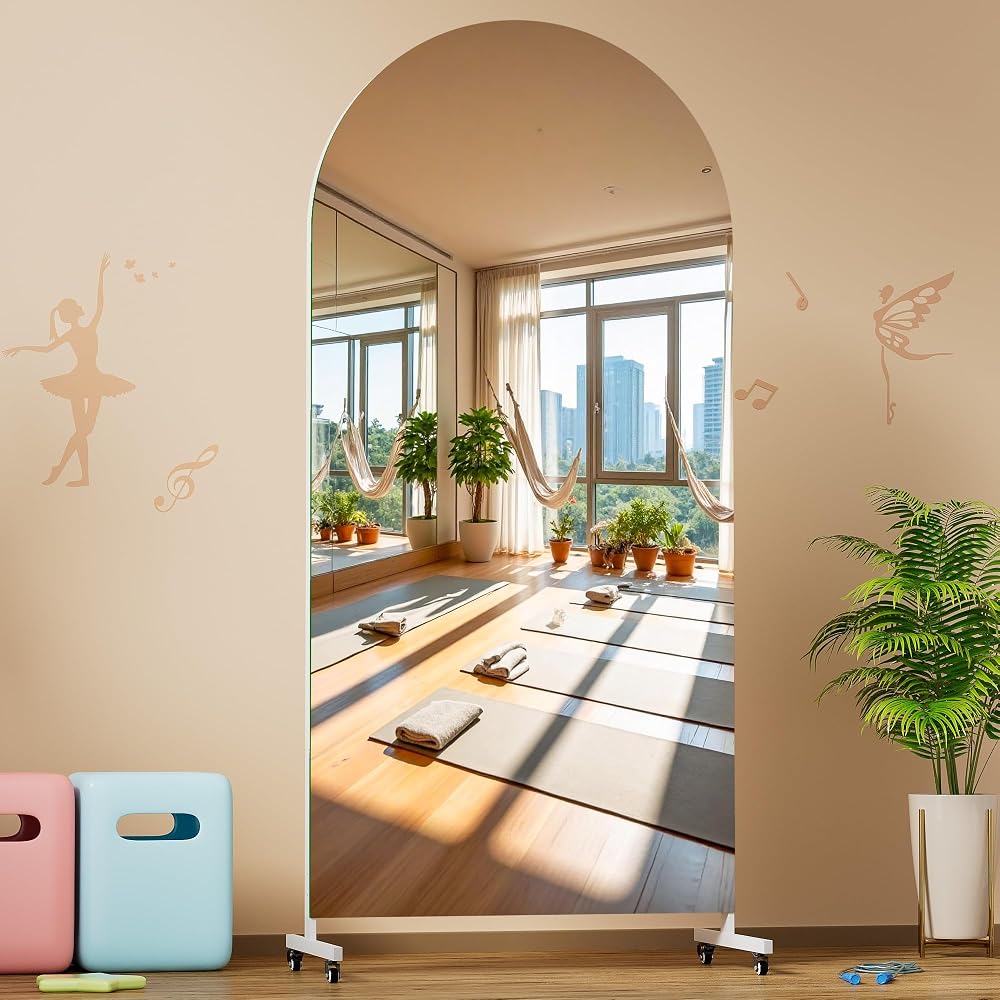 Hasipu Arched Full Length Mirror on Wheels KM-MOVE-A