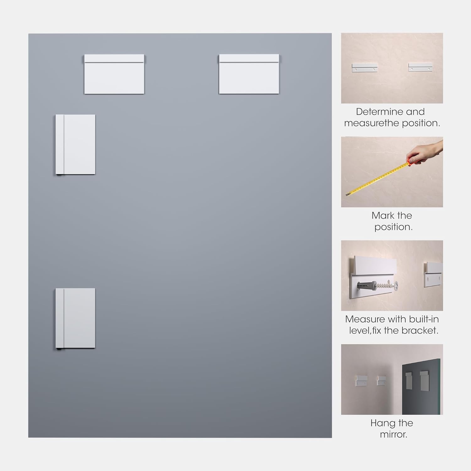 HASIPU Frameless Mirrors, Wall Mounted Mirror,Bathroom mirror