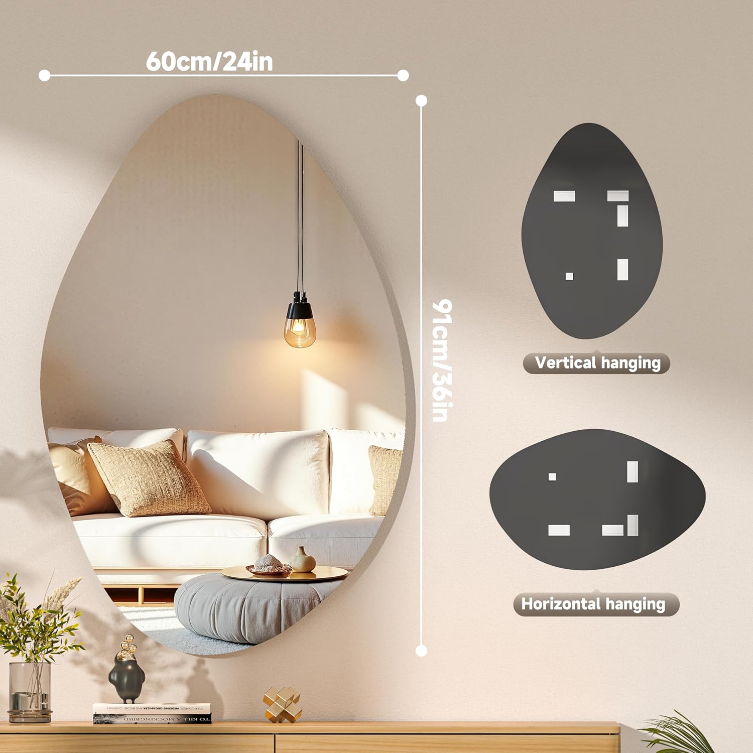 Hasipu Irregular Asymmetrical Mirror KM-BGZ9160